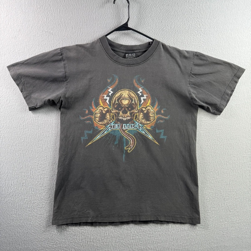 Vintage Metallica Shirt Mens Large Faded Black Short Sleeve Tee Double Sided Y2K